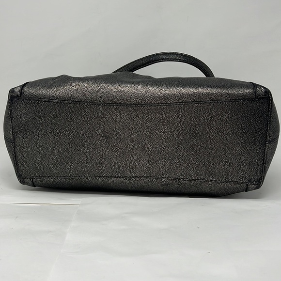 Coach Edie 31 Shoulder Tote Bag Metallic Leather Graphite #33520 - Picture 7 of 16